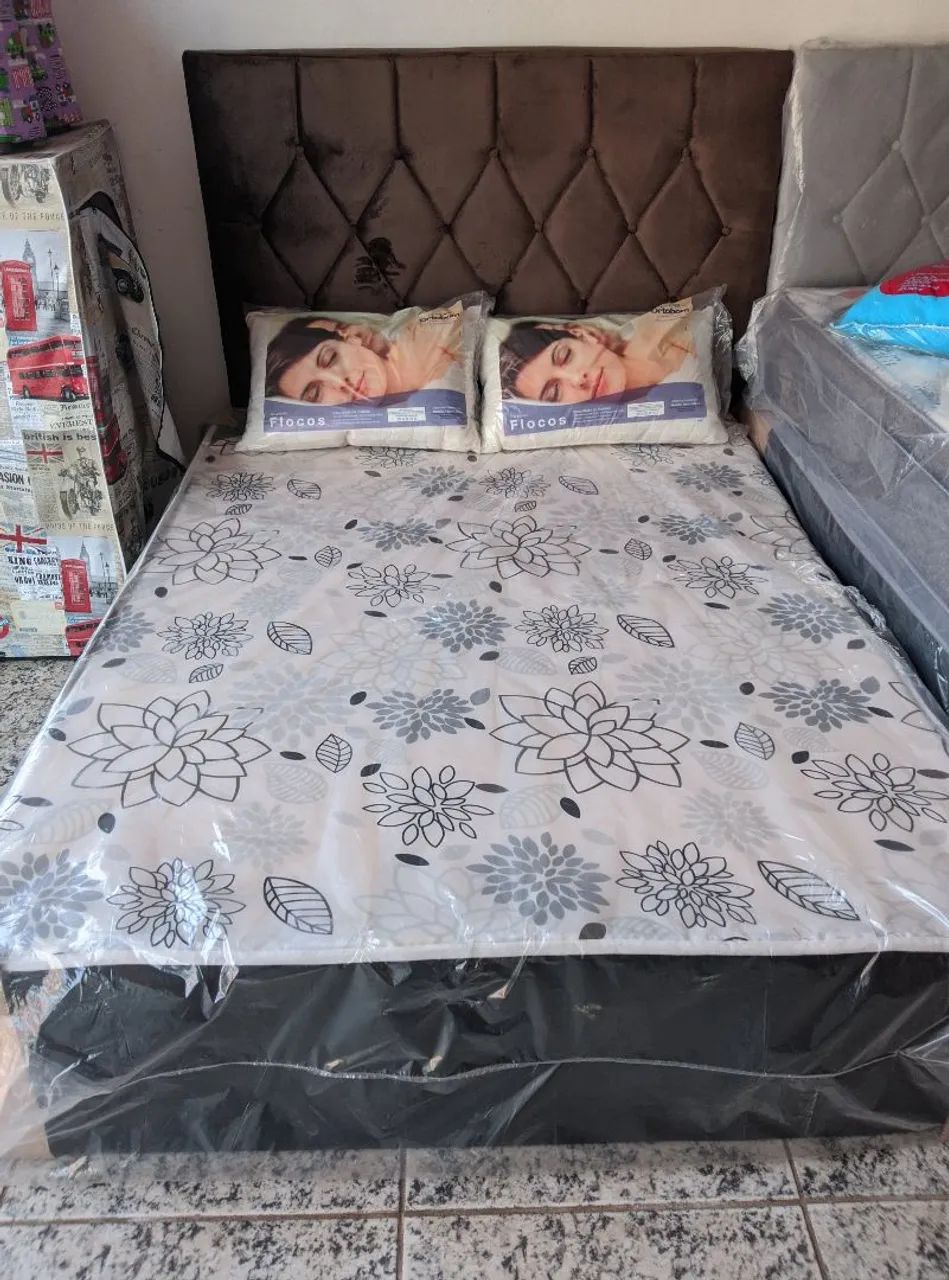 Cama Box Casal (CABICEIRA NÃO INCLUSA)