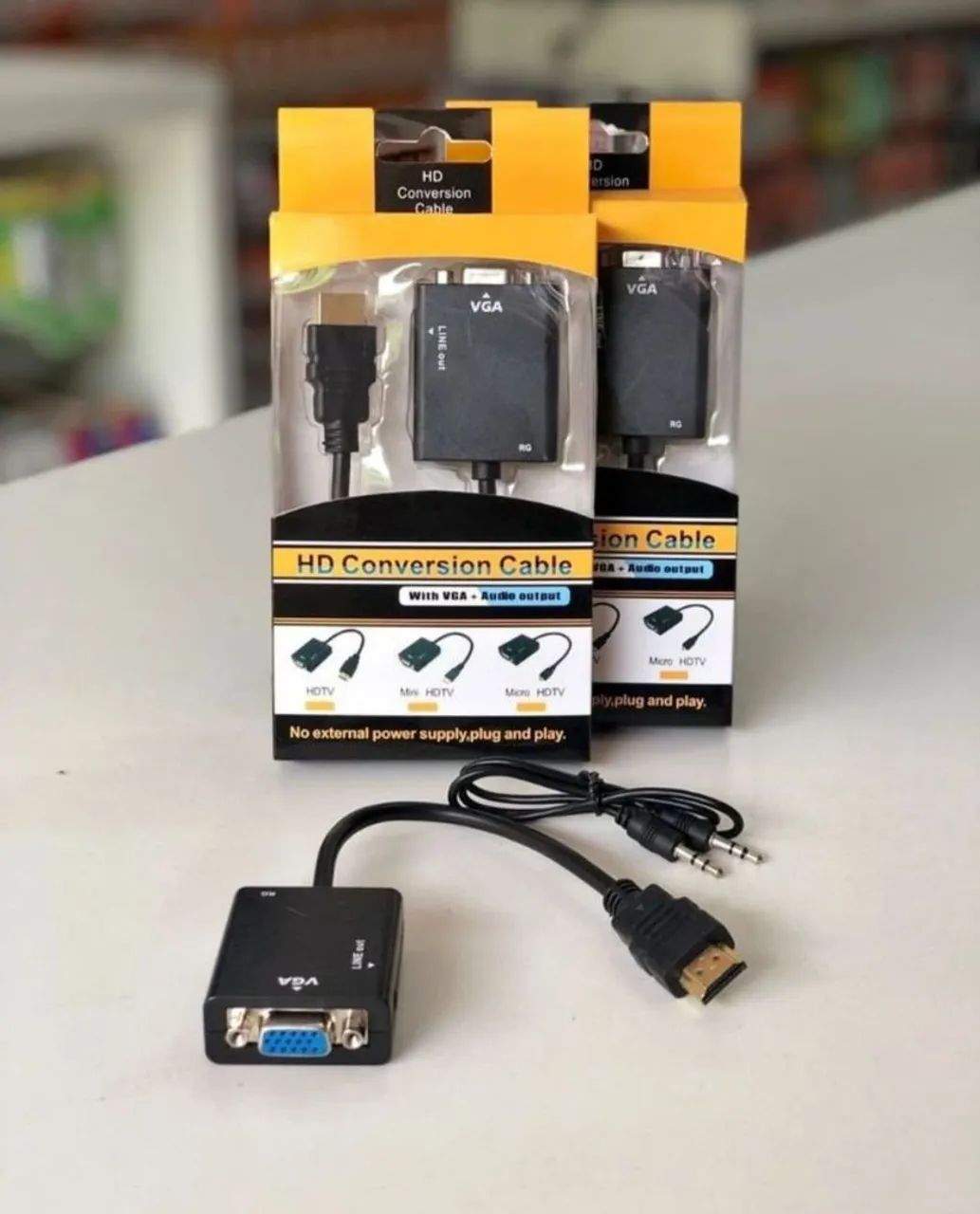 Cabo Conversor HDMI para VGA com Áudio