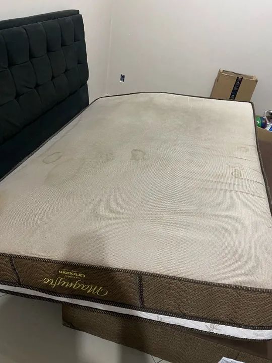Cama de Casal, Box + Colchão Macio + Cabeceira de Veludo - Foto 3