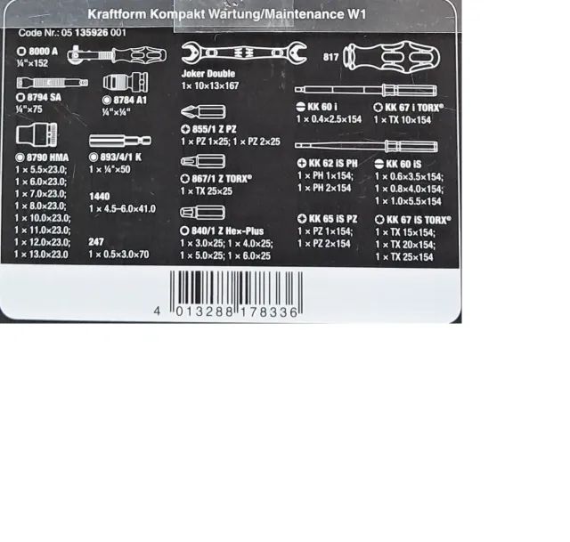 Kit Alemão de ferramentas WERA W164842824987649122