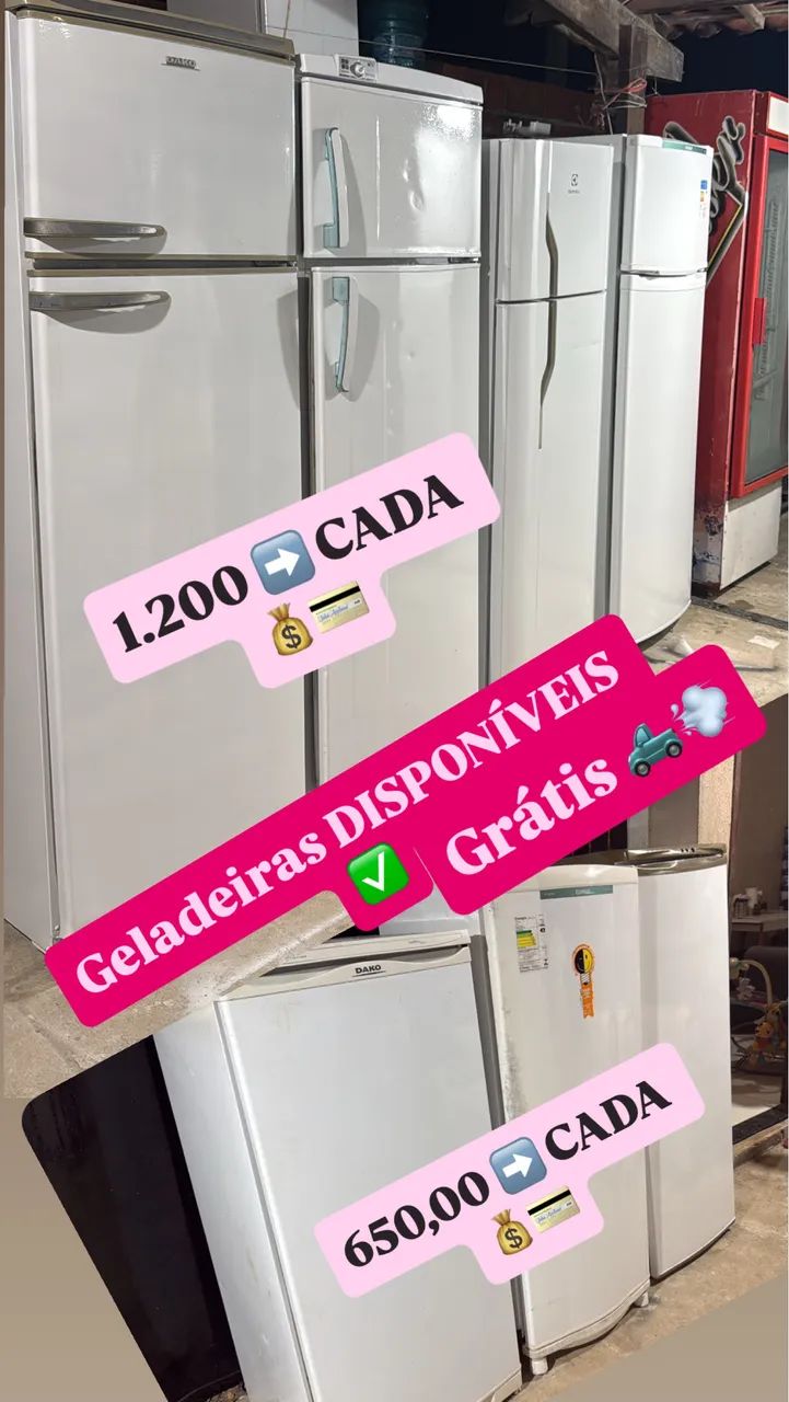 Geladeiras disponíveis 