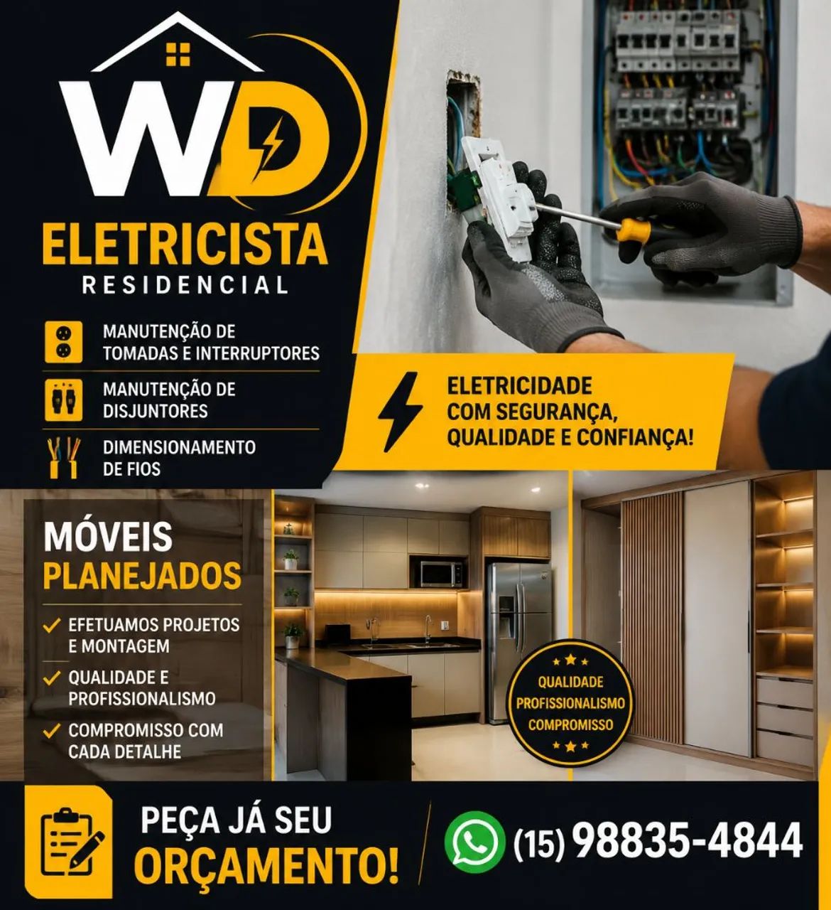 Eletricista residencial/móveis planejados 