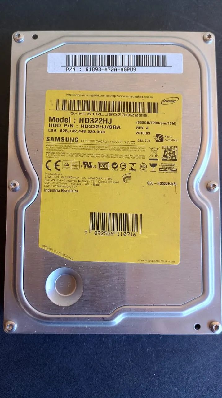 Hd 320gb Sata Samsung Hd322hj - Semi Novo - Foto 3