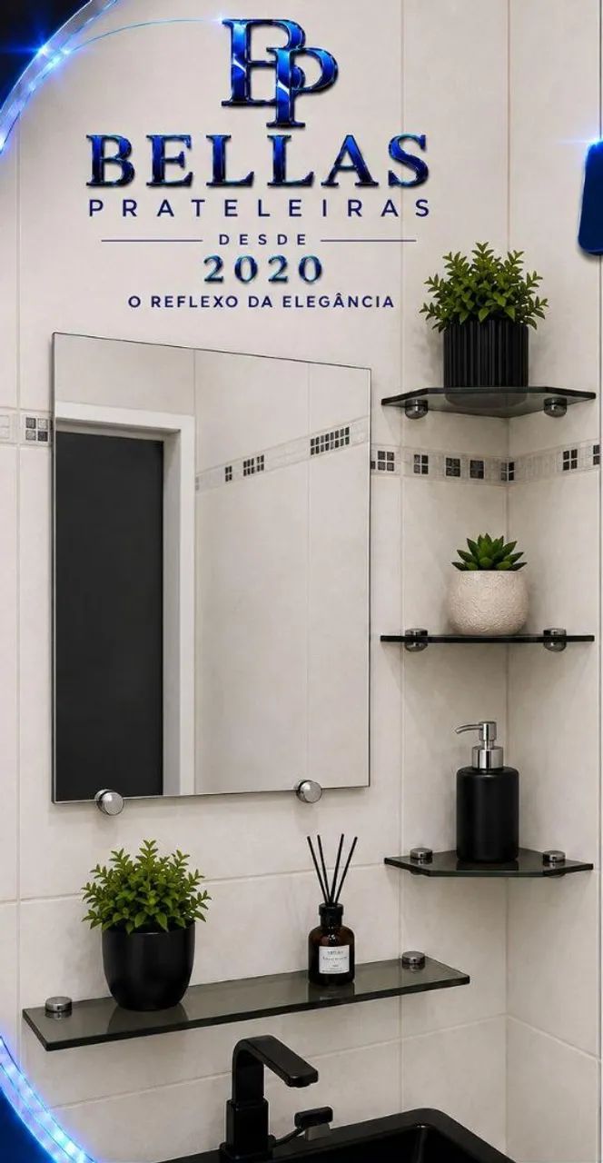 Kit espelho e prateleiras fumê!!! 