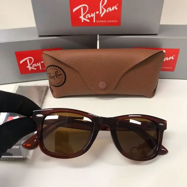 óculos de sol ray ban wayfarer brown - Foto 5