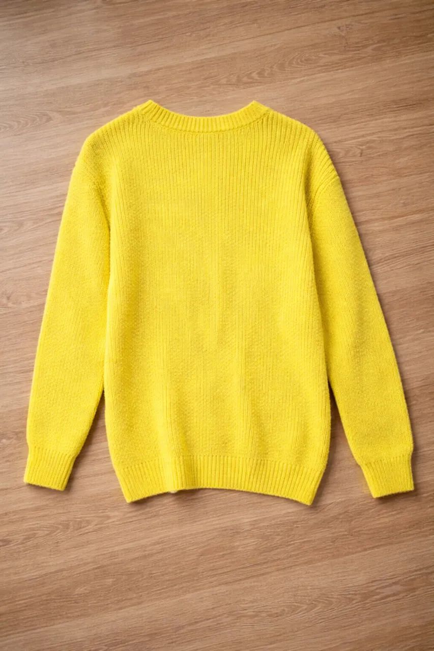 Suéter Zara Masculino Amarelo Lima Tam L (G) - Estado de Novo - Foto 5