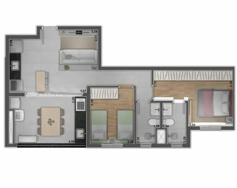 PLANTA 68m²