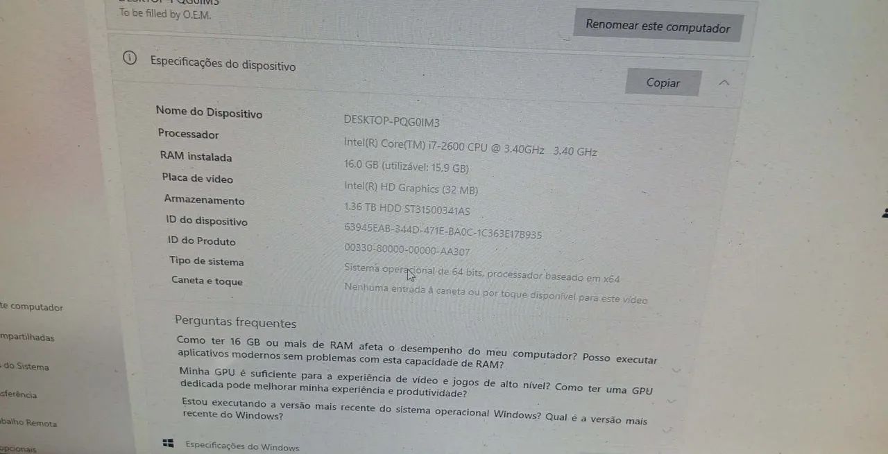 Computador completo novo