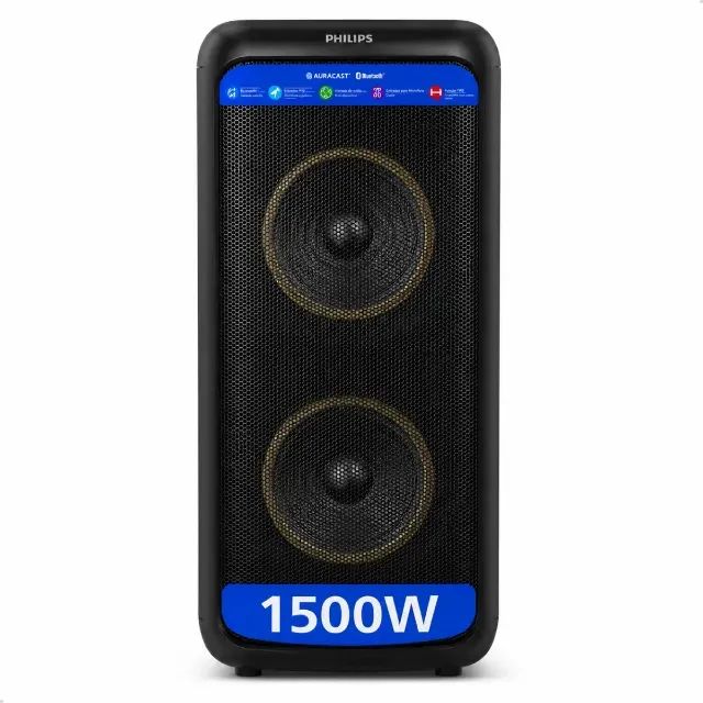 Caixa De Som Party Speaker 1500w Philips Bluetooth Karaokê - Foto 3