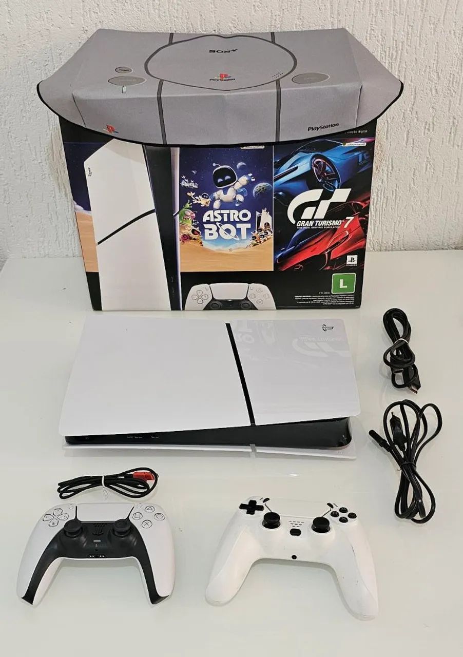 Playstation 5 Digital Edition Slim 1tb - Na Caixa + 2 Contro
