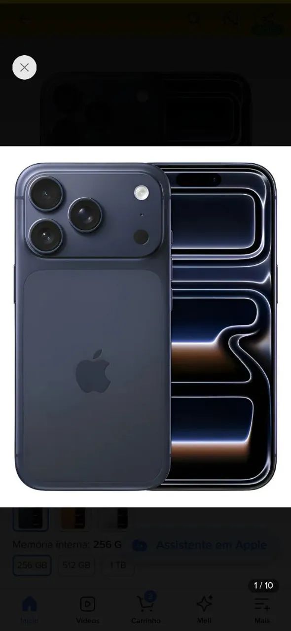 Iphone 17 pro azul - caixa aberta mas nunca foi usado