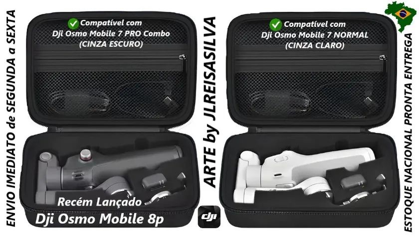 1 Bolsa Case pro Estabilizador de Imagens & Video Dji Osmo Mobile 7&8 (7,7p,8p) Bag Estojo - Foto 3