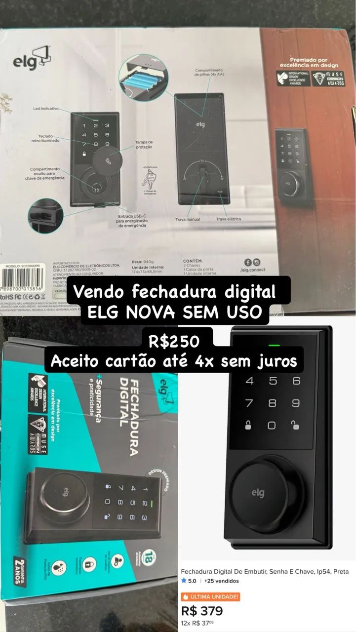 Fechadura eletrônica nova sem uso - Foto 3