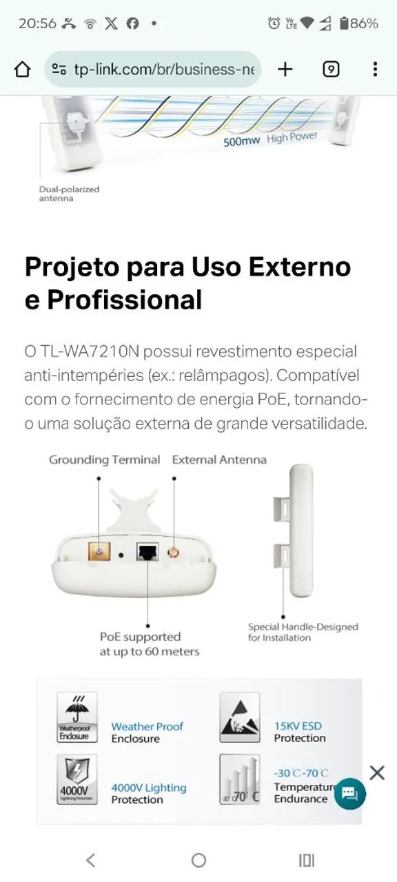 Antena CPE TP Link 12 DBi TL-WA7210N  2,4Ghz  - Foto 5