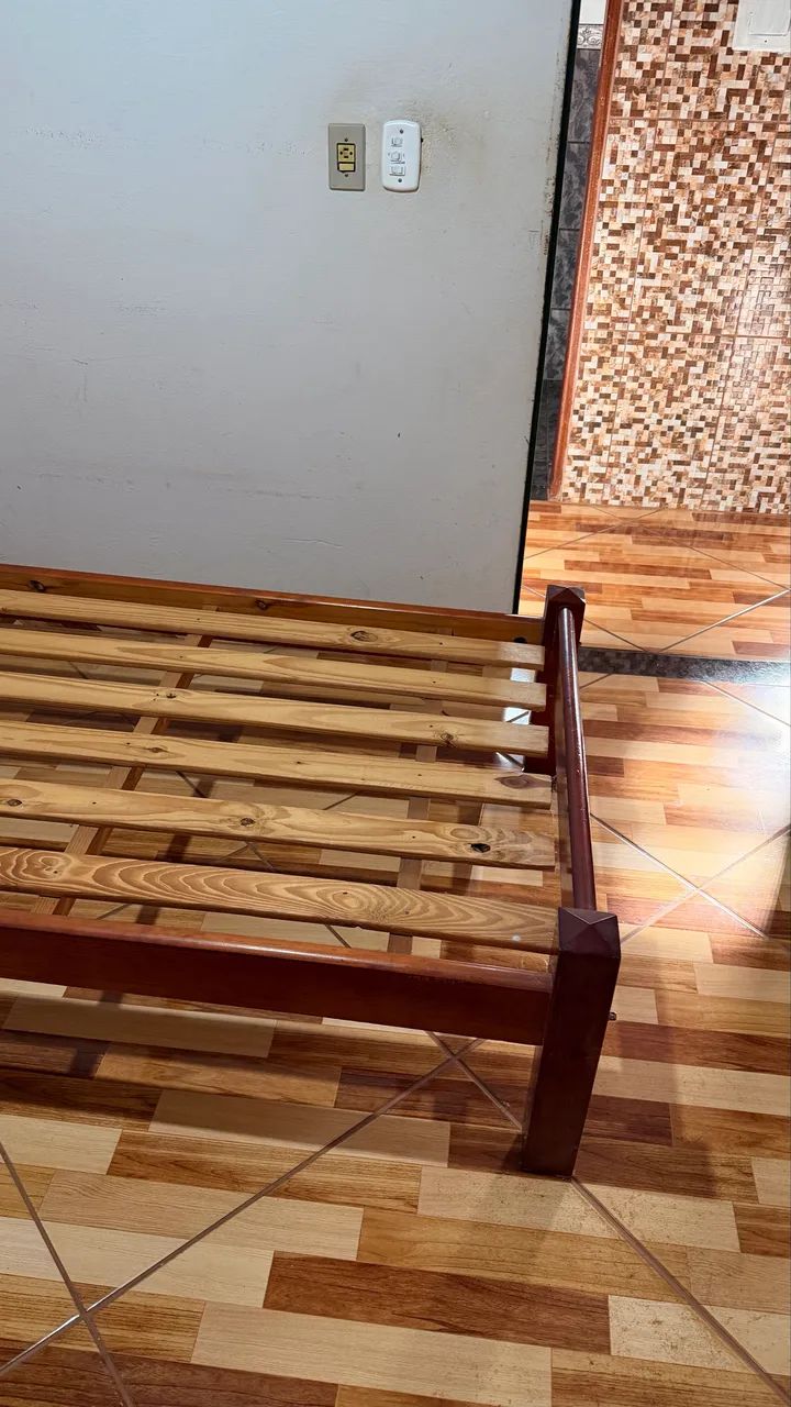 Cama de solteiro de madeira - Foto 3