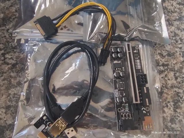 Kit Placa V010s Plus Pci-e 16x Mineração Usb 3.0 - Foto 4