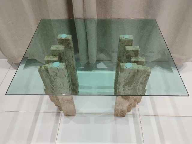 Mesa de centro de vidro e mármore - Foto 3