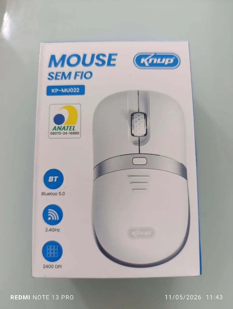 Mouse sem fio. Bluetooth 5.0 novo