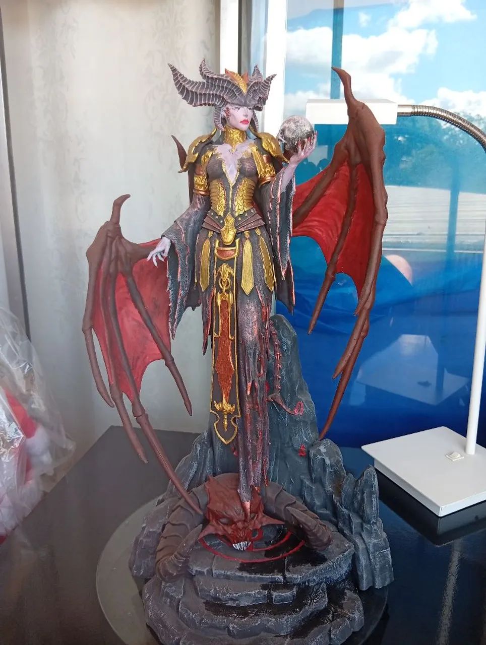 Lilith diablo 3D em resina 65 cm  - Foto 4