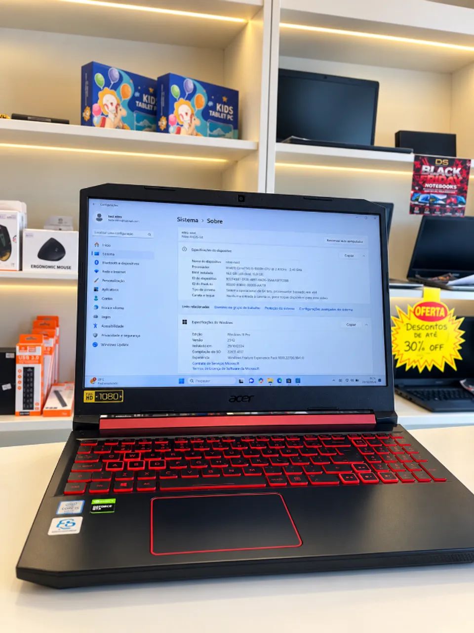 Notebook Acer Nitro 5 i5 9ª geração 