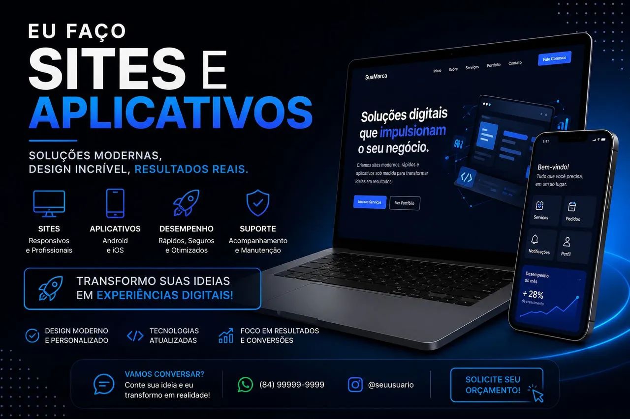faço sites e aplicativos em geral, tudo que envolve digital e crescimento na internet! - Foto 2