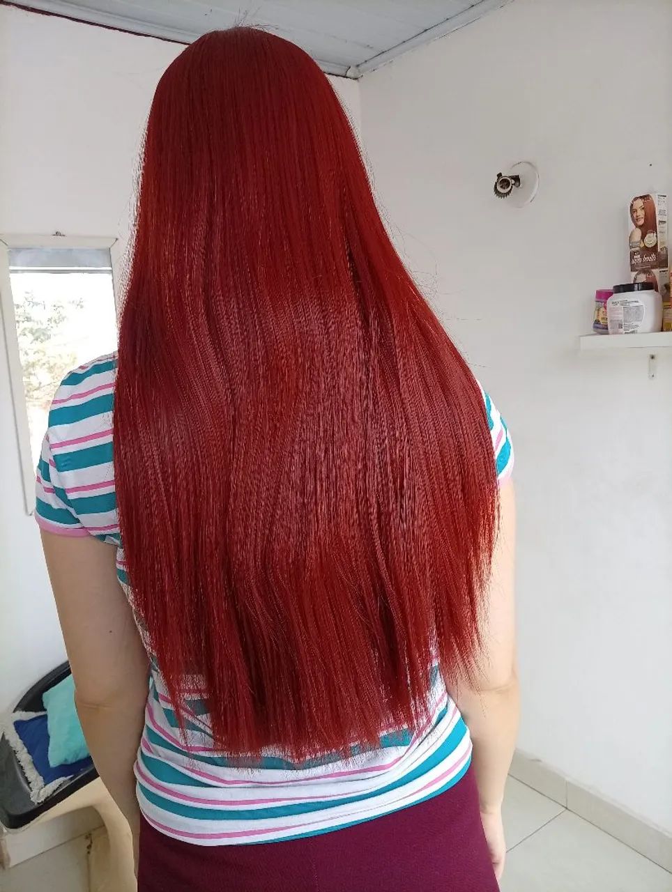 Peruca Lace Ruiva Longa PAGAMENTO A VISTA  - Foto 3