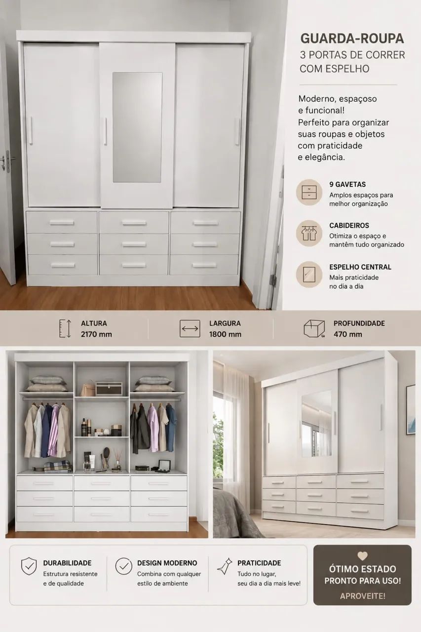 Guarda-roupa branco 