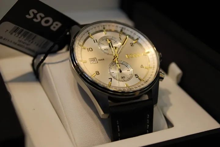 Relógio Masculino BOSS Navigator 1513495 44 mm Pulseira de Couro
