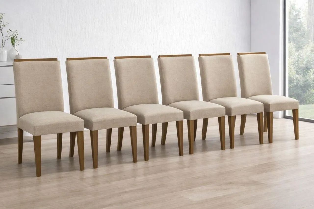 Cadeiras Eucalipto para Mesa de Jantar - Linho - R$ 300,00 cada  