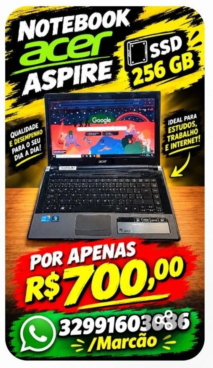 Notebook Acer windows 11, 8 SSD, 256 gb