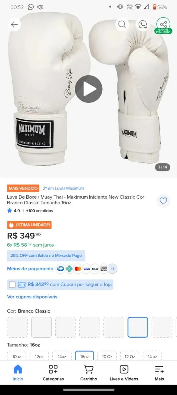 Luva de box profissional  - Foto 4