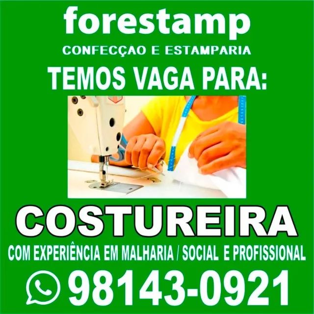 VAGA PARA COSTUREIRA(O), BRASILEIROS, VENEZOELANOS, CUBANOS ETC...
