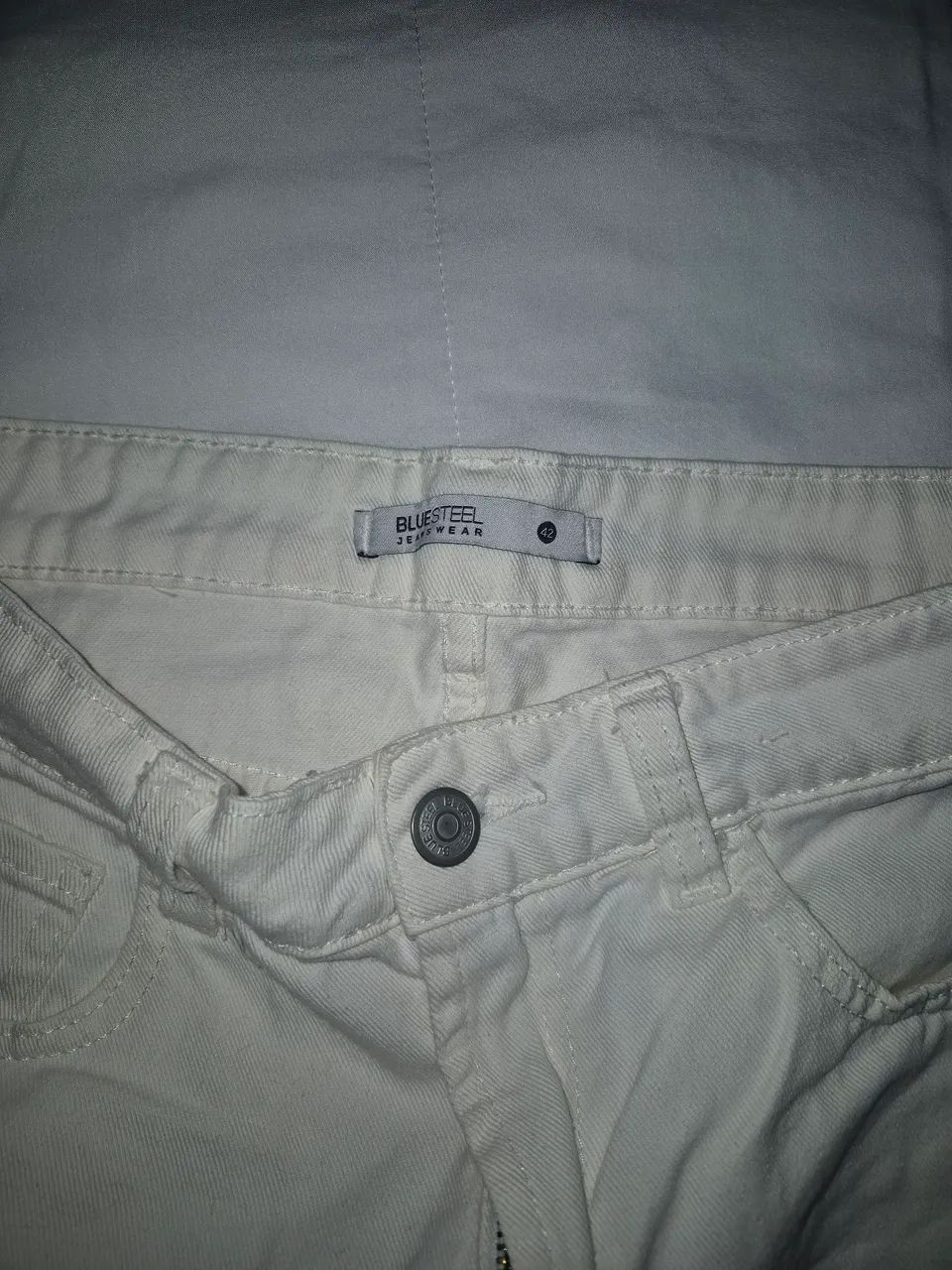 Saia jeans bluesteel branca 42 - Foto 4