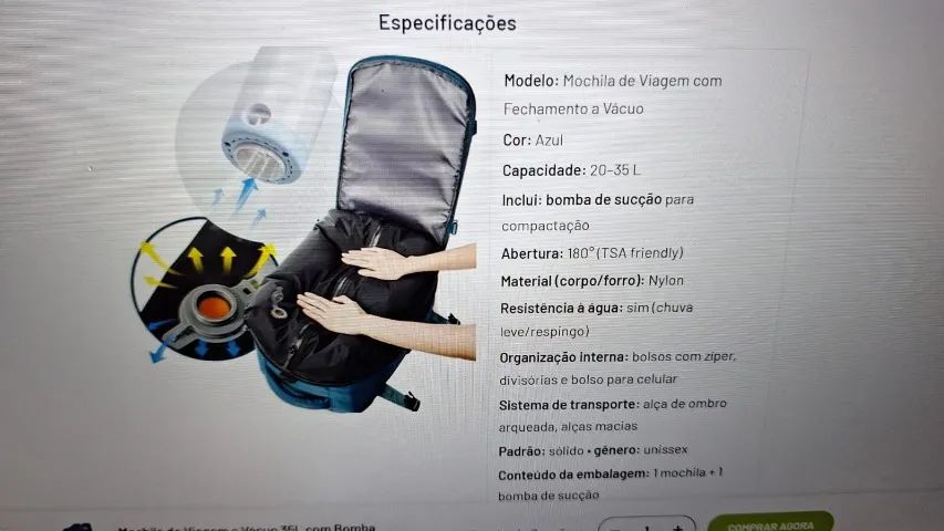 Mochila a vácuo com bomba de sucção - Foto 3