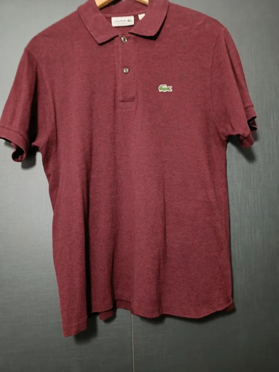 Polo Lacoste classic fit vinho - M