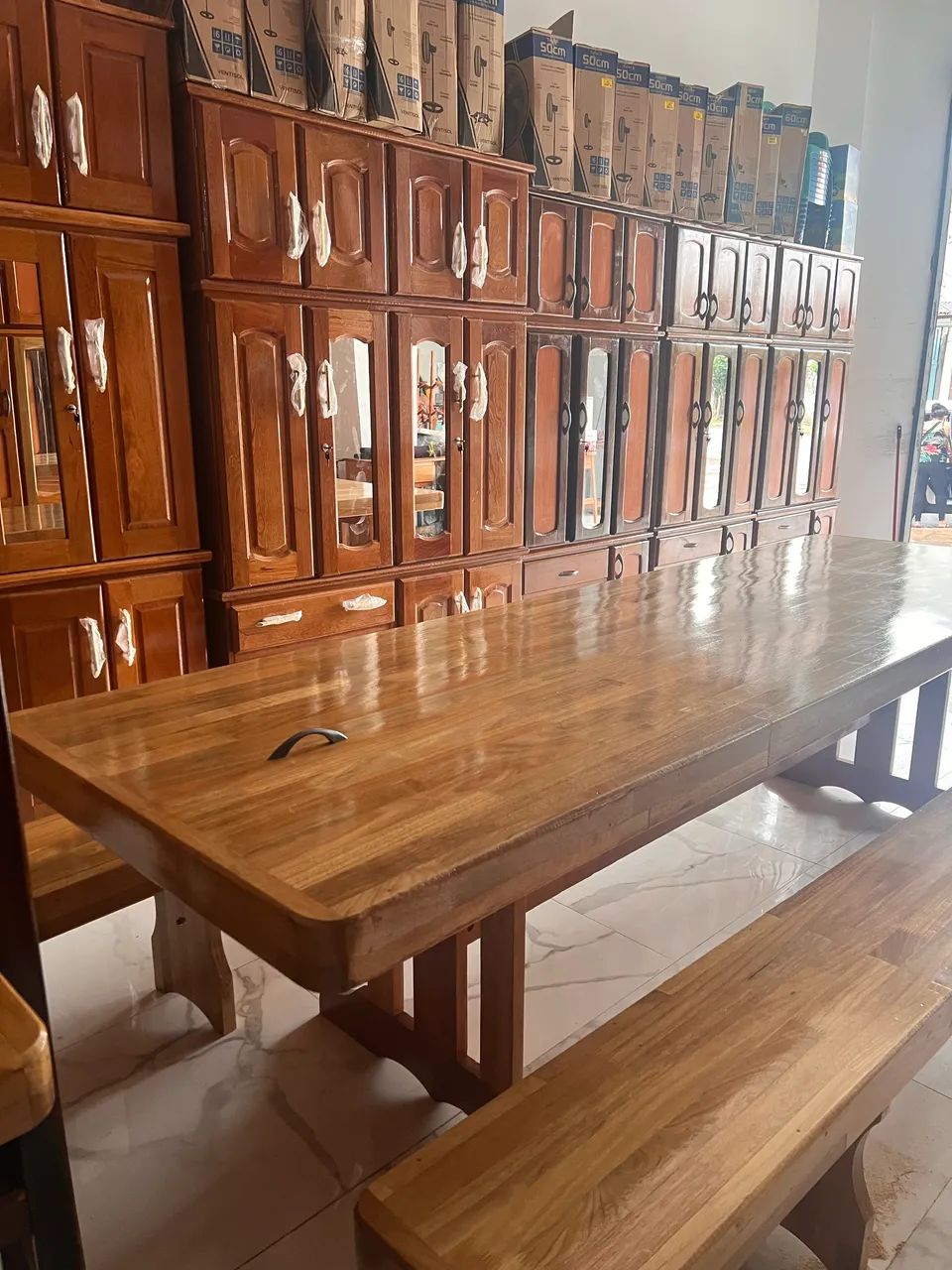 Mesa com bancos madeira  - Foto 3