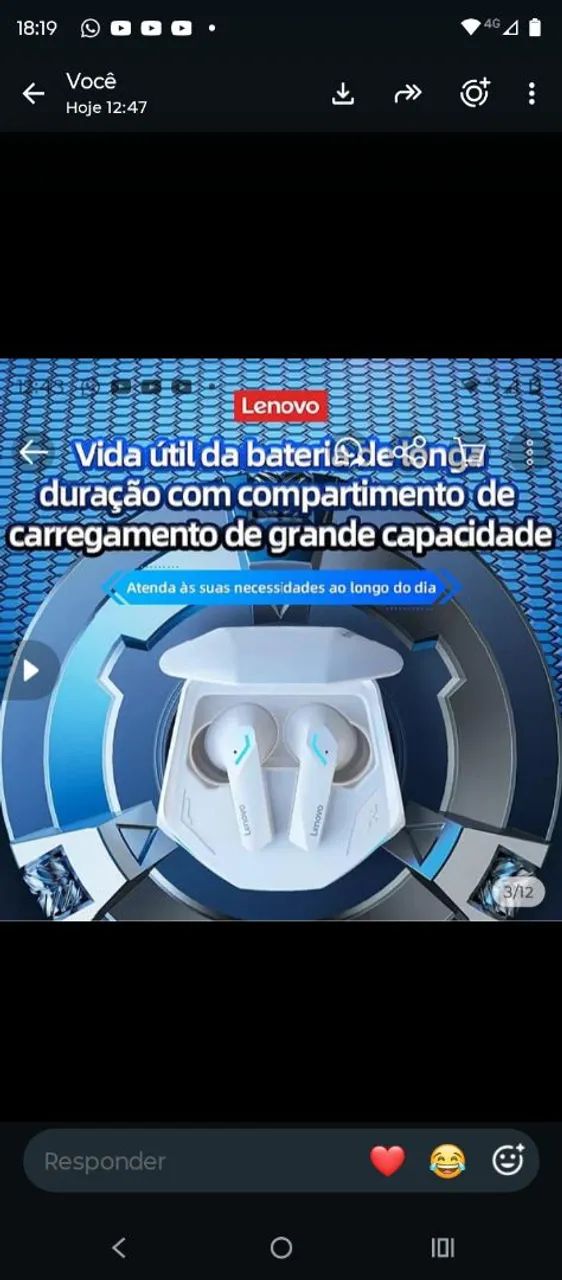 Fone bluetooth Lenovo  - Foto 4