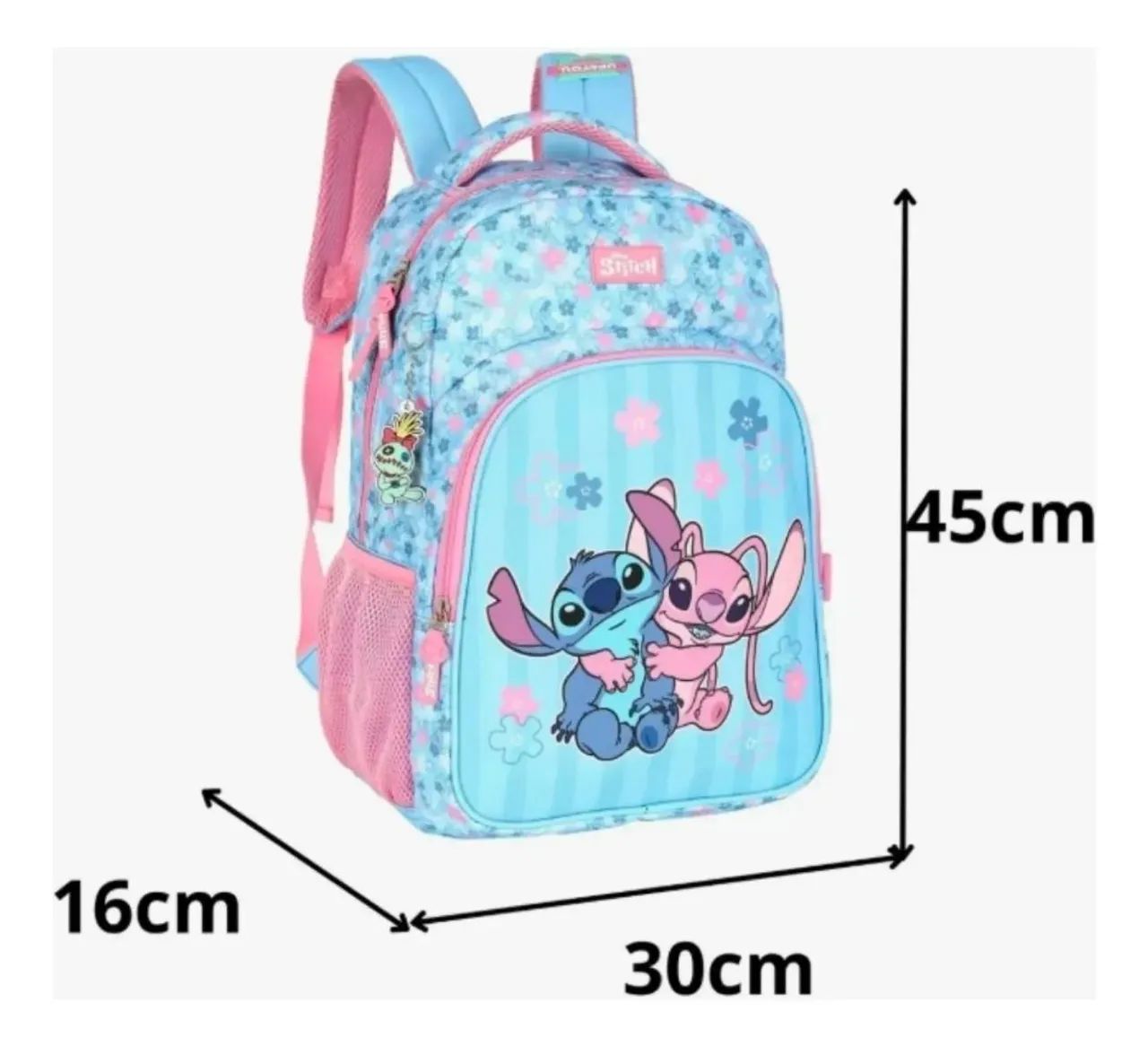 Mochila Escolar de Costas Stitch + Estojo Box Luxcel-Novo - Foto 3