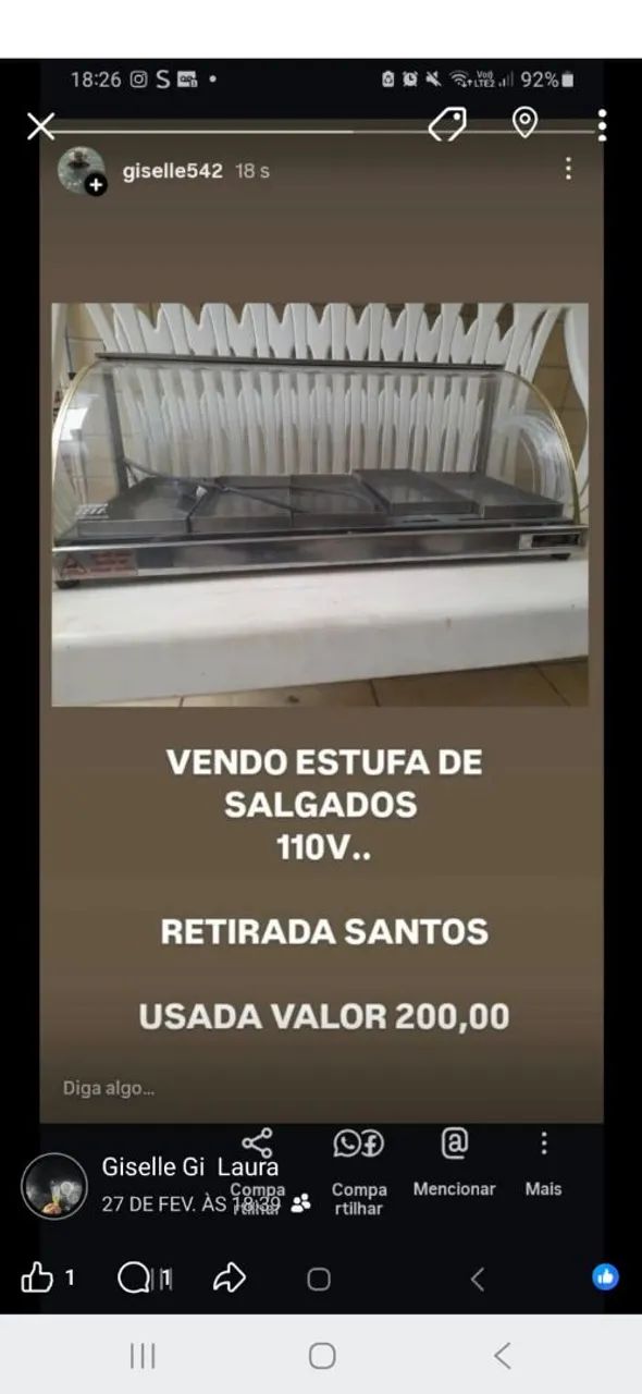 Estufa de salgados 110 v