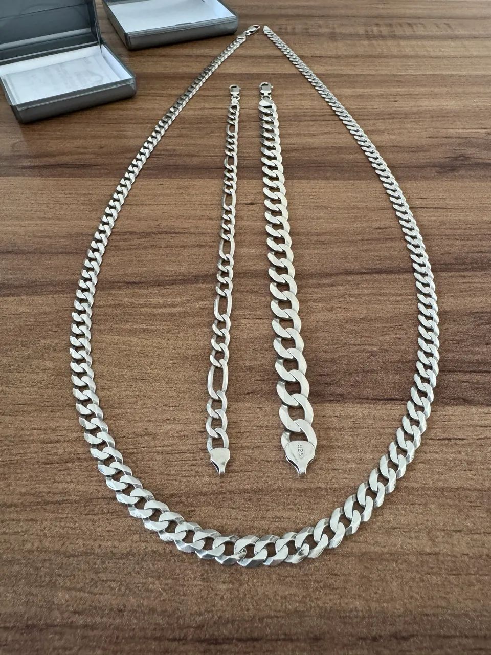 Corrente e pulseiras de Prata Italiana 925
