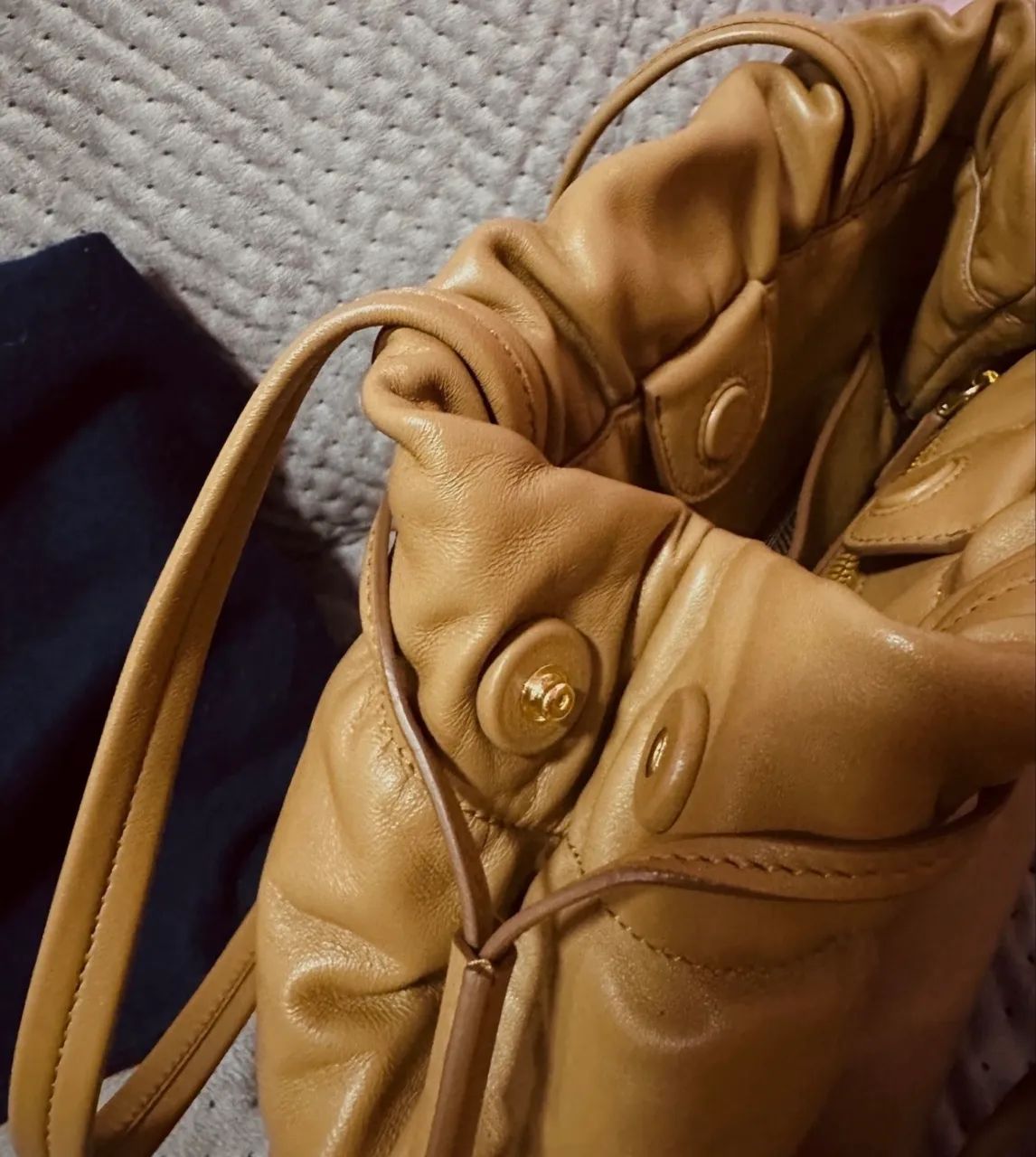 bolsa prada de couro caramelo  luxo importado da europa - Foto 5