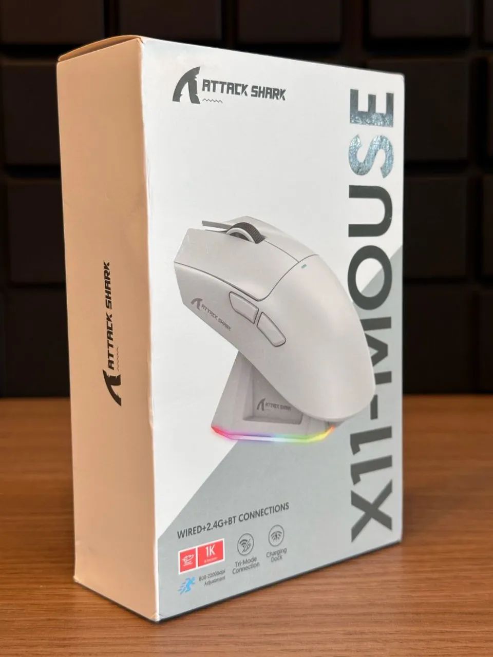 Mouse Attack Shark X11 Sem Fio PRETO NA CAIXA - Foto 2