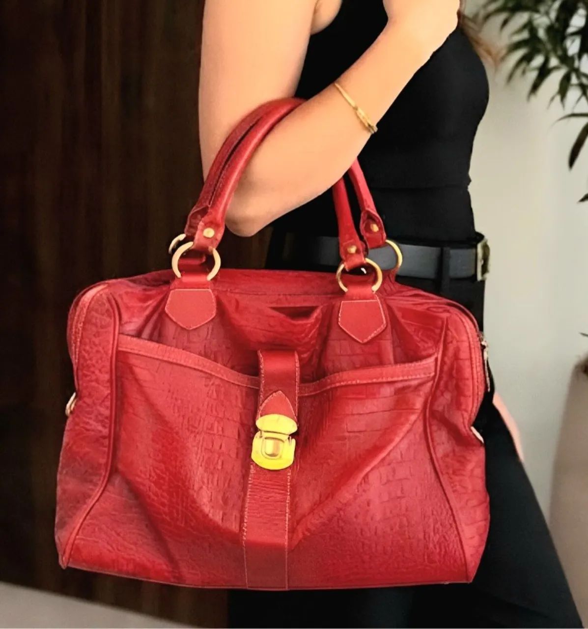 Bolsa Monica Sanches/100%Couro