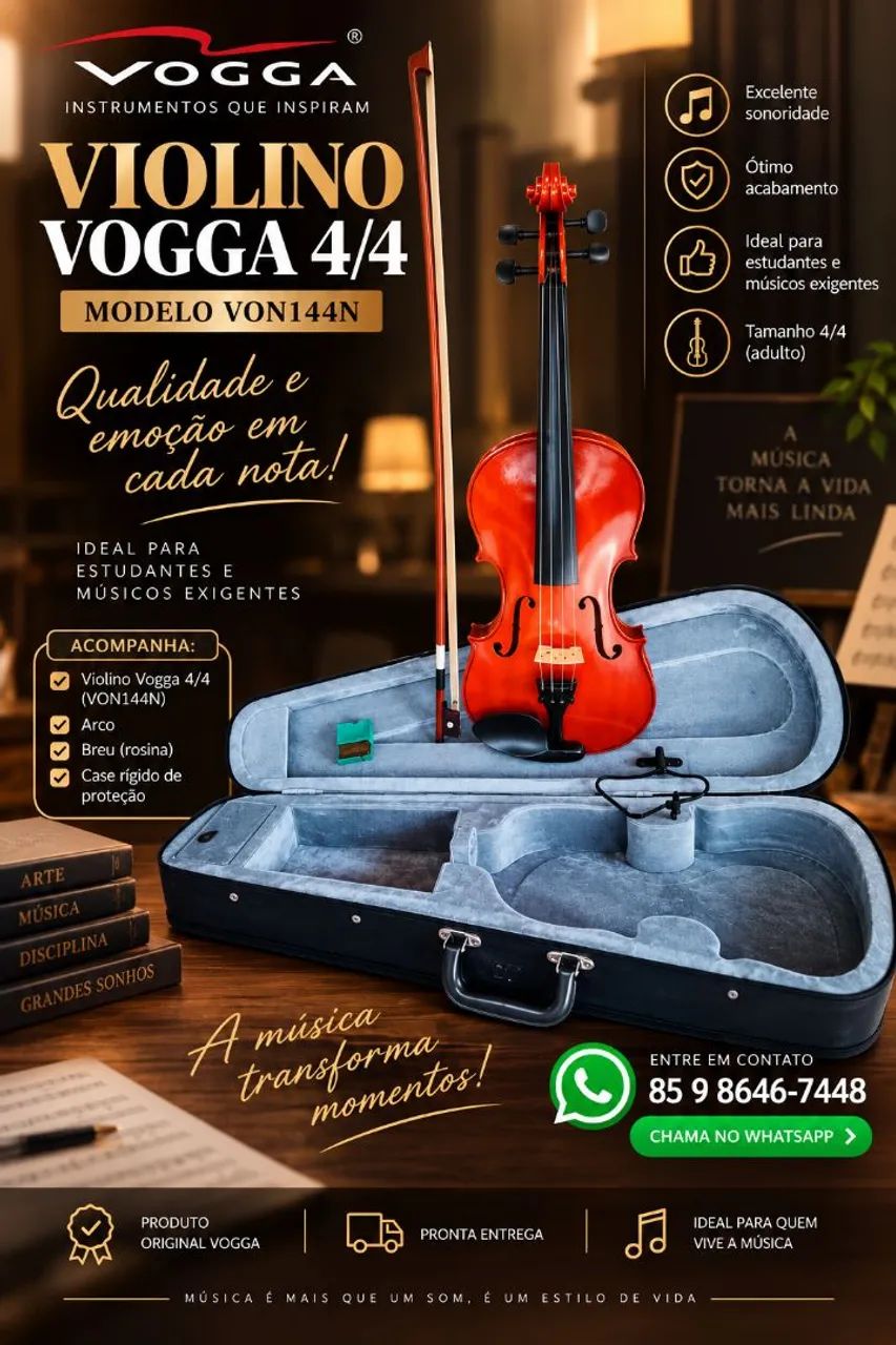 Violino Vogga 4/4 VON144N - com Case