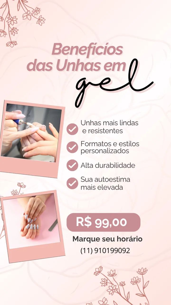 Alongamento de unha em gel 