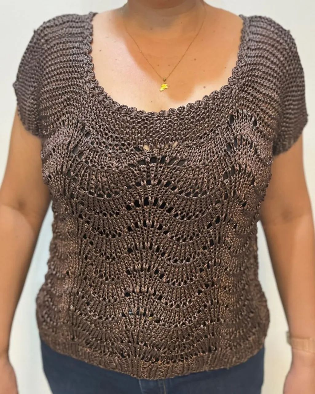 BLUSA DE TRICÔ  MARROM  - Foto 2