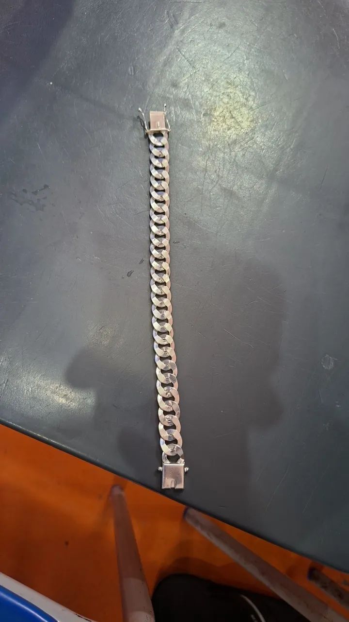 Pulseira 13mm prata mista