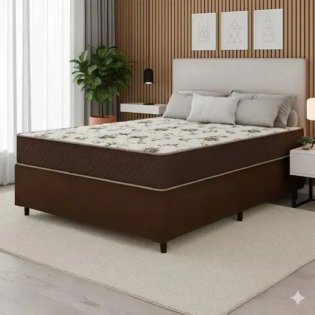Cama box casal espuma D33 novo 
