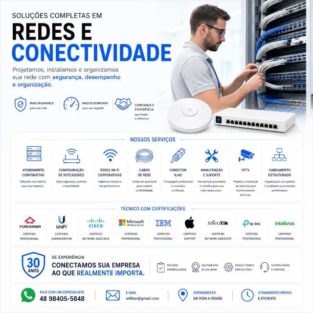 Técnico de rede, internet e cabeamento. Roteadores Wi-Fi Especialista certificado - Foto 2