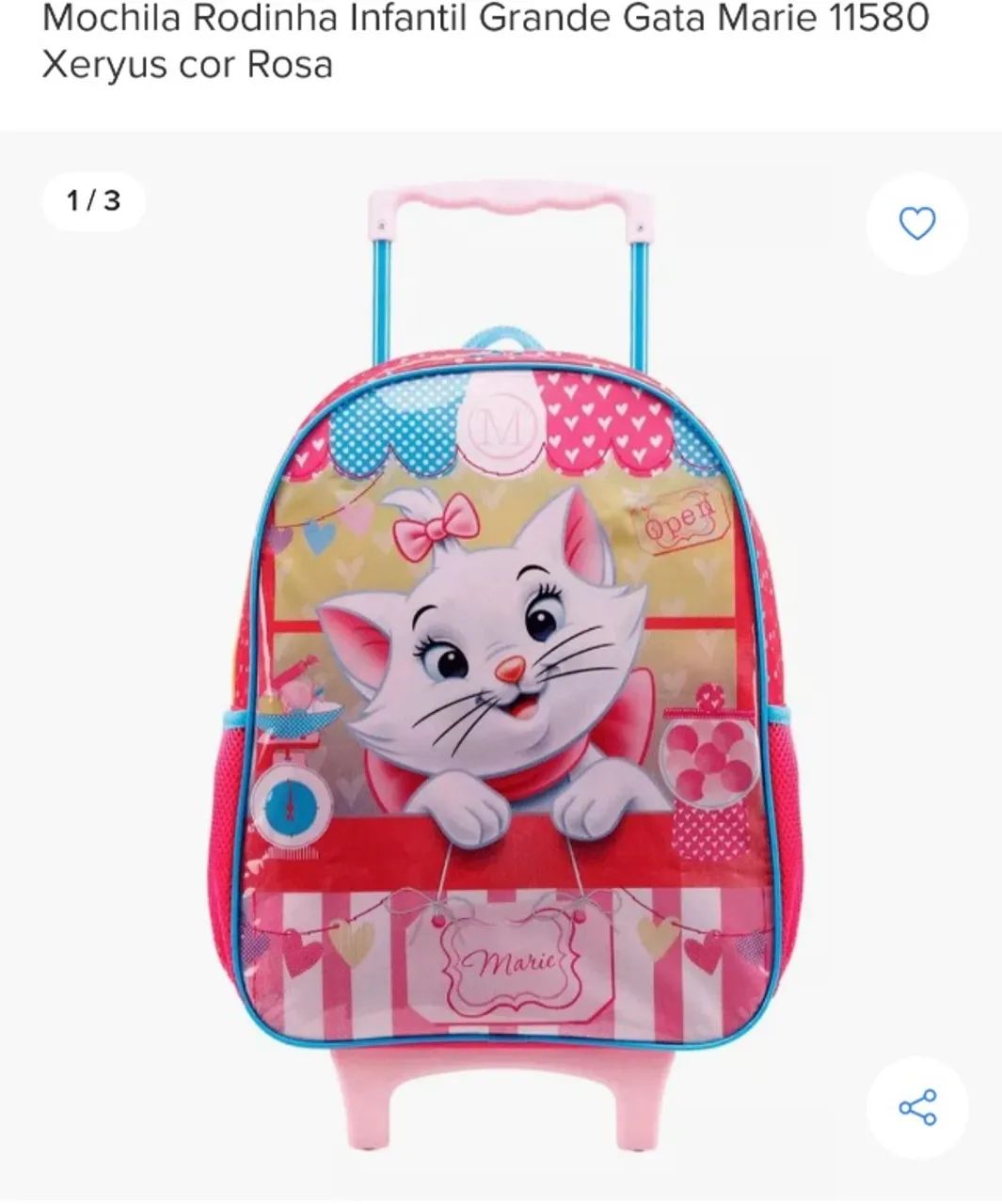 Mochila infantil com rodinhas e puxador